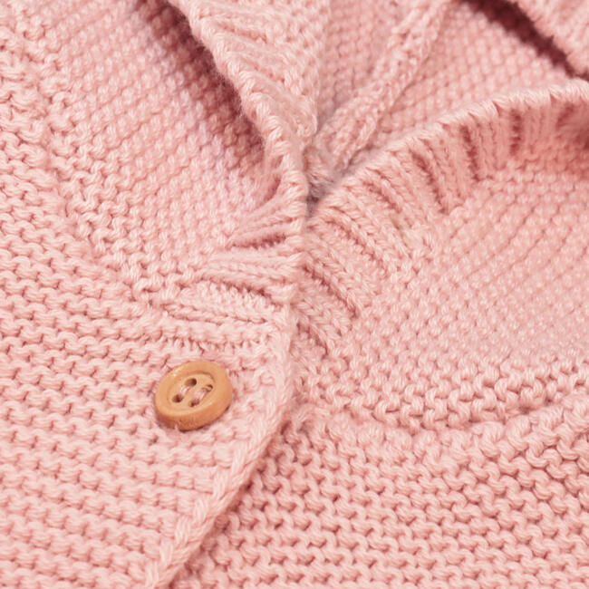 Organic Knit Hooded Sweater, Pink Pearl