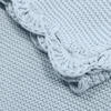 Organic Scallop Knit Blanket, Sky Blue - Swaddles - 2 - thumbnail