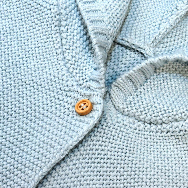 Organic Knit Hooded Sweater, Sky Blue