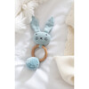 Organic Knit Bunny Rattle, Blue - Rattles - 2