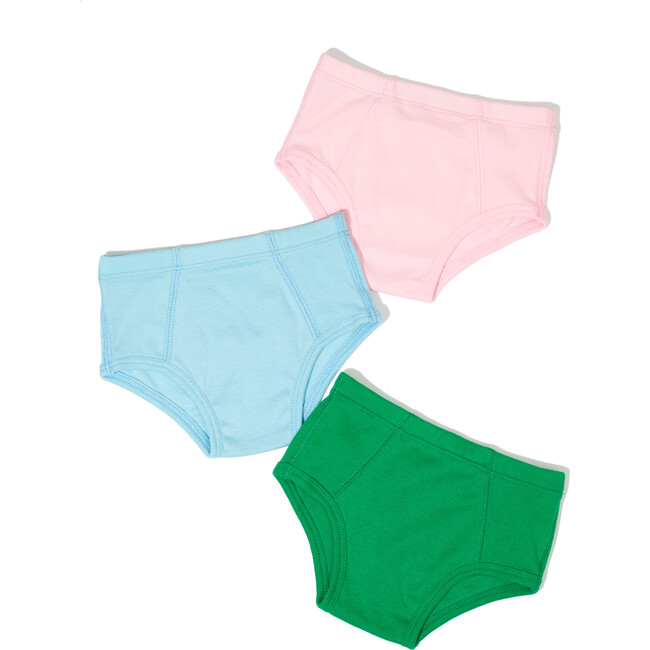 Kids Brief Underwear 3 Pack, Petal/Sky/Grass - Underwear - 1