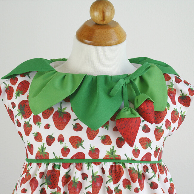 The Very Hungry Caterpillar™ Strawberry Leaf Romper, Red - Rompers - 3