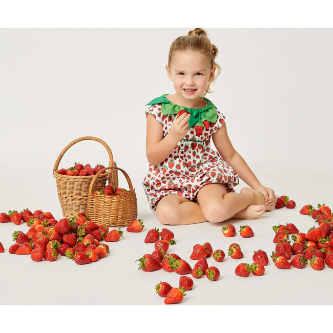 The Very Hungry Caterpillar™ Strawberry Leaf Romper, Red - Rompers - 4