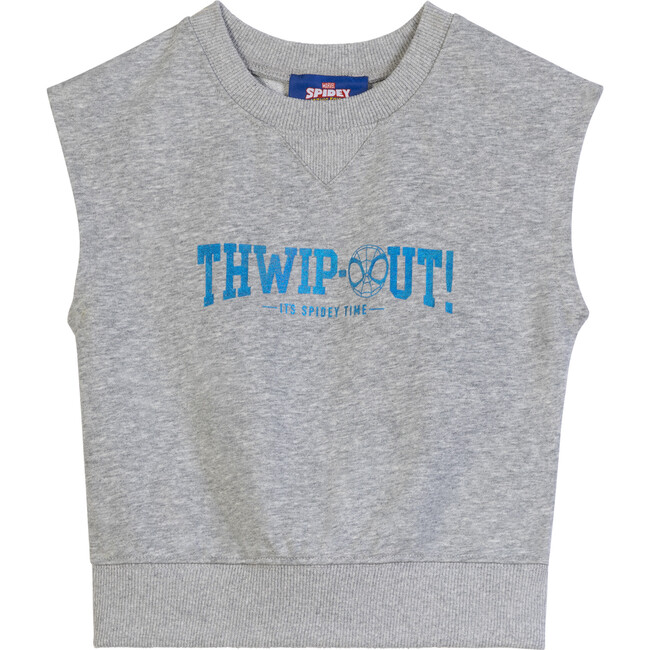 Team Spidey THWIP OUT! Retro Muscle Tee, Heather Grey - Tees - 1 - zoom