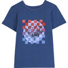 Spidey Checkered Print Relaxed Tee, Navy Multi - Tees - 1 - thumbnail