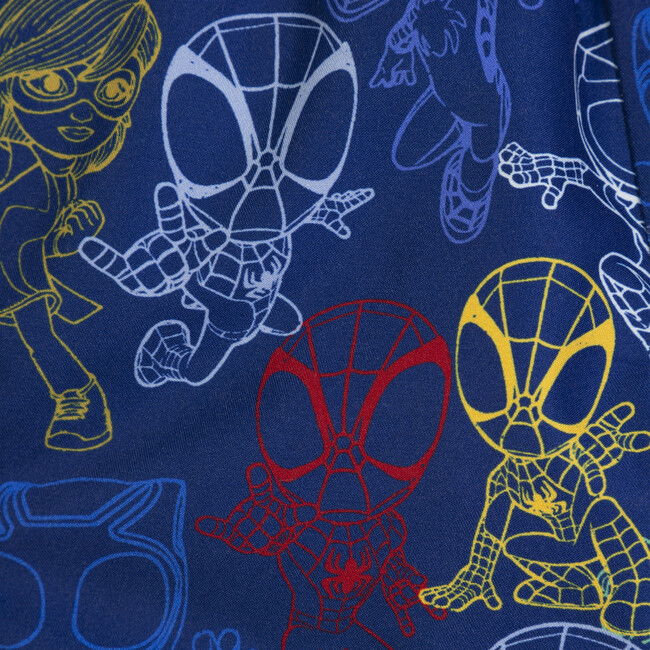Spidey Line Art Friends Print Swim Trunk, Navy Multi - Swim Trunks - 4