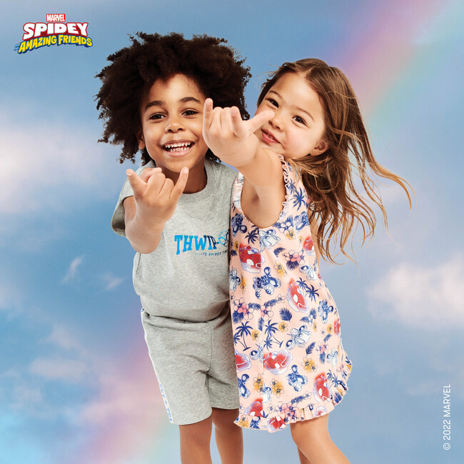 Team Spidey Athletic Short, Heather Grey - Shorts - 6