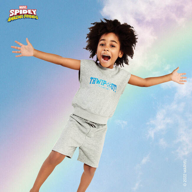 Team Spidey Athletic Short, Heather Grey - Shorts - 7