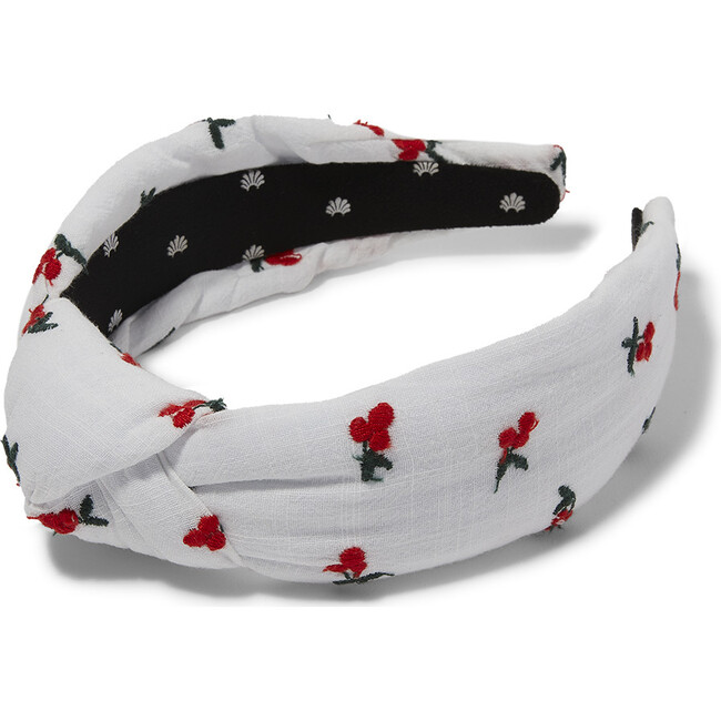 Women's Cherry Embroidered Knotted Headband
