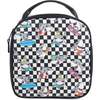 Shark Skater Checkerboard Print Lunch Bag, Black - Bags - 1 - thumbnail