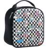 Shark Skater Checkerboard Print Lunch Bag, Black - Bags - 2