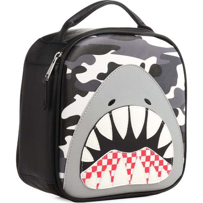 Shark Camo Print Lunch Bag, Black - Bags - 2