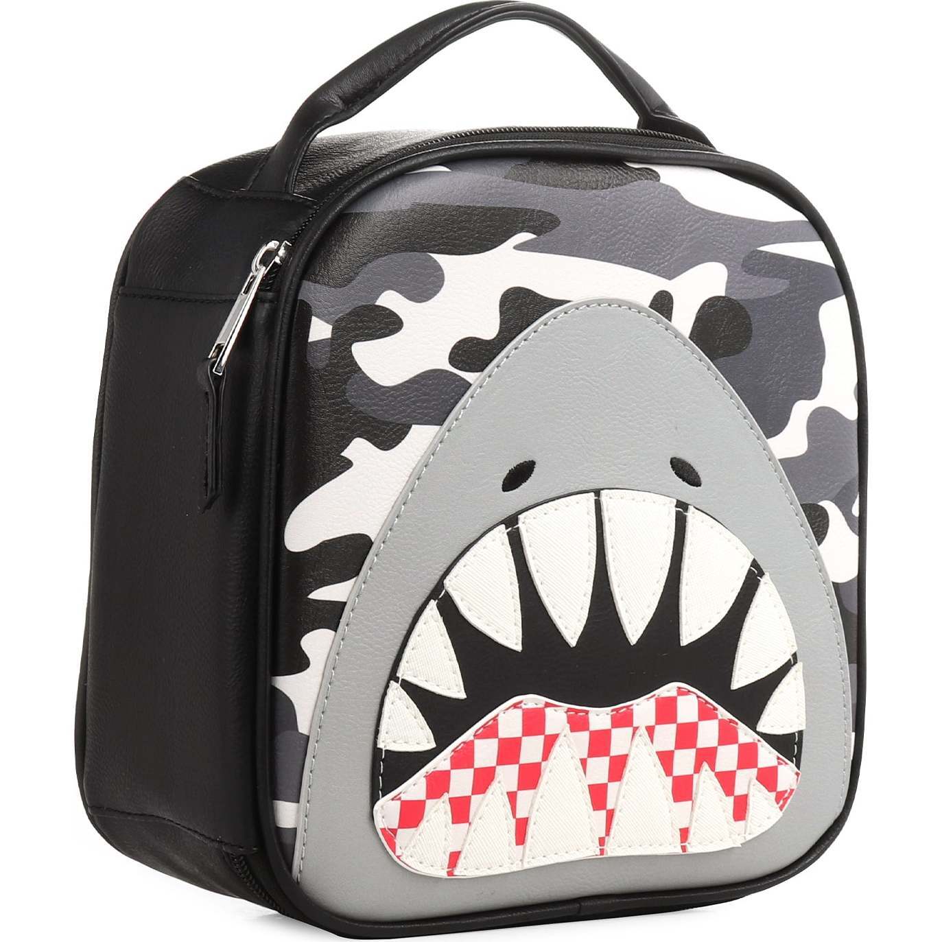 OMG Accessories Shark Checkerboard Lunch Bag