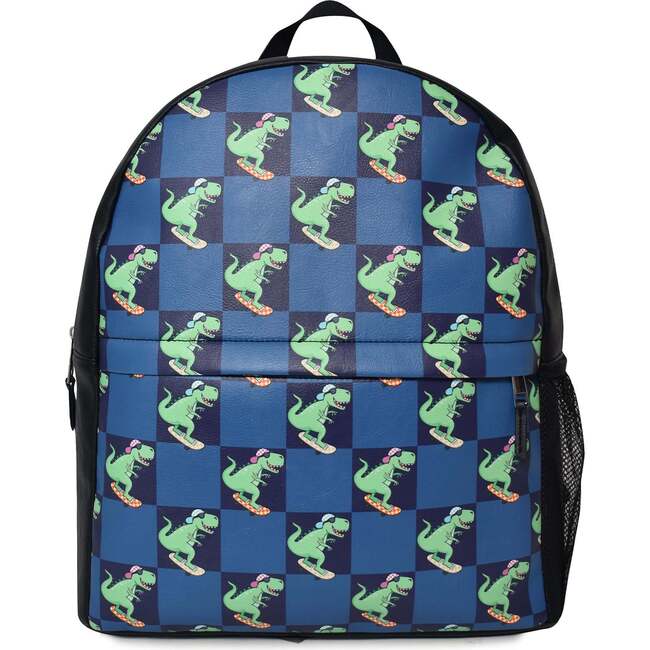 Dino Skateboard Print Large Backpack 