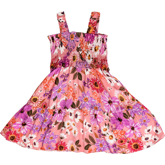 Girls Smocked Sundress, Botanical Floral - Dresses - 1