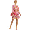 Women's Belted Shirt Dress, Botanical Floral - Dresses - 1 - thumbnail