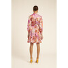 Women's Belted Shirt Dress, Botanical Floral - Dresses - 3