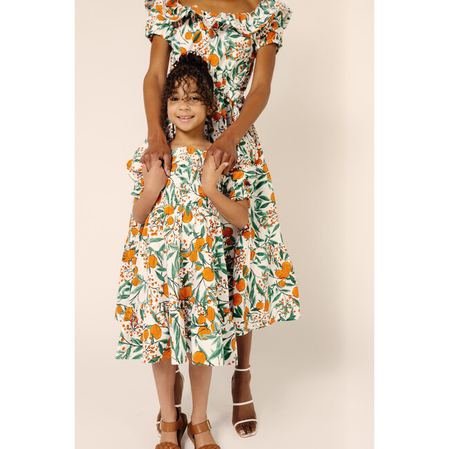 Girls Puff Sleeve Dress, Orange Blossom Cream - Rachel Parcell Dresses |  Maisonette