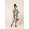 Girls Puff Sleeve Dress, Orange Blossom Sky - Dresses - 4