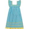 Sandrine Women's Dress, Turquoise Check - Dresses - 1 - thumbnail