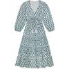 Odette Women's Maxi Dress, Green Floral Block Print - Dresses - 1 - thumbnail