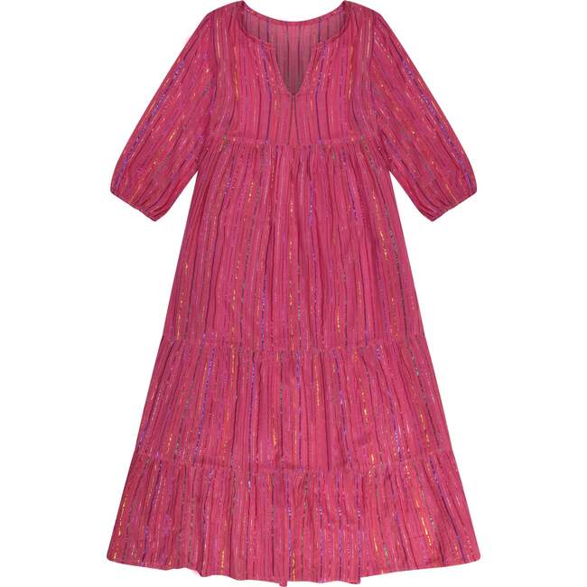 Talia Women's Maxi Dress, Pink Lurex Stripe