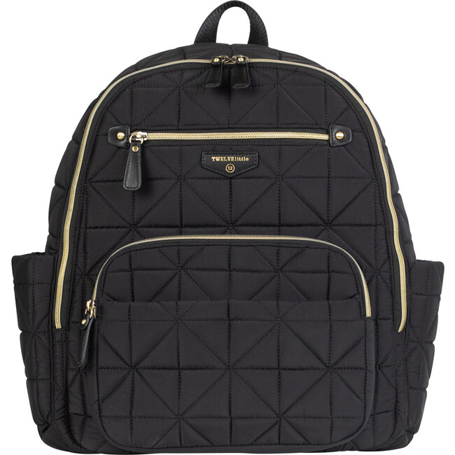 Quilted Companion Diaper Backpack, Black - Diaper Bags - 1