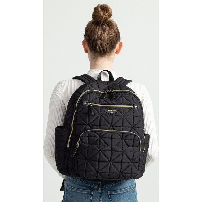 Quilted Companion Diaper Backpack, Black