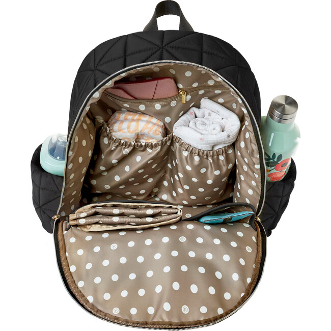 Quilted Companion Diaper Backpack, Black - Diaper Bags - 5