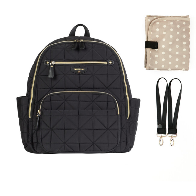 Quilted Companion Diaper Backpack, Black - Diaper Bags - 7