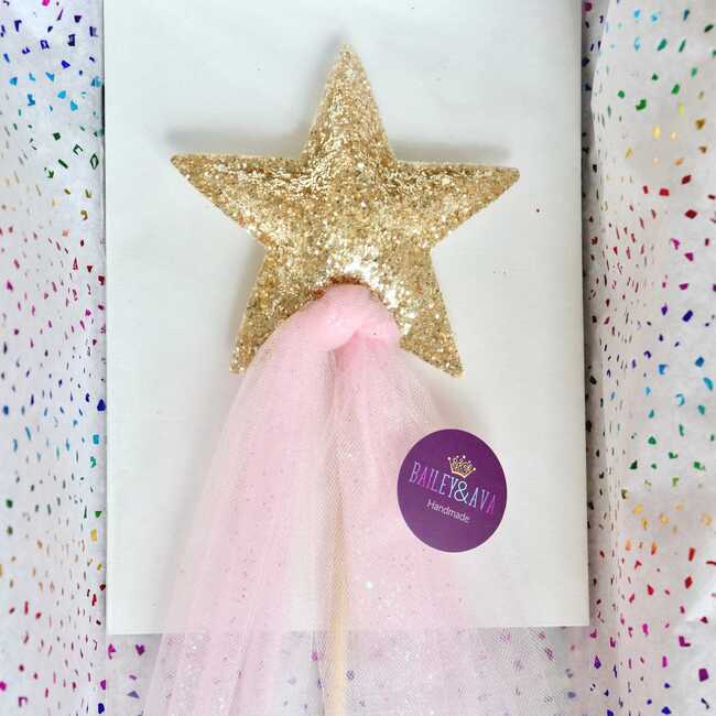 Sparkle Magic Wand, Gold/Pink - Costume Accessories - 4
