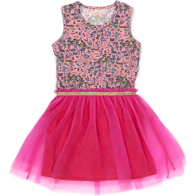 Kaia Dress, Pink Print