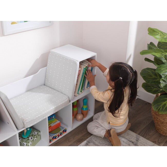 Bookcase with Reading Nook, White - Bookcases - 9