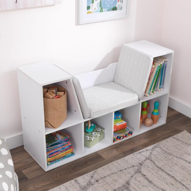 Bookcase with Reading Nook, White - Bookcases - 10