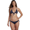 Women's Fanny Tie Side Bikini Bottom, Navy - Two Pieces - 1 - thumbnail
