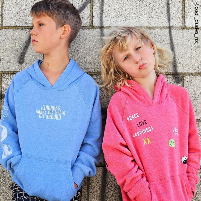 Peace Love Happiness Hoodie, Heather Pink - Sweatshirts - 2