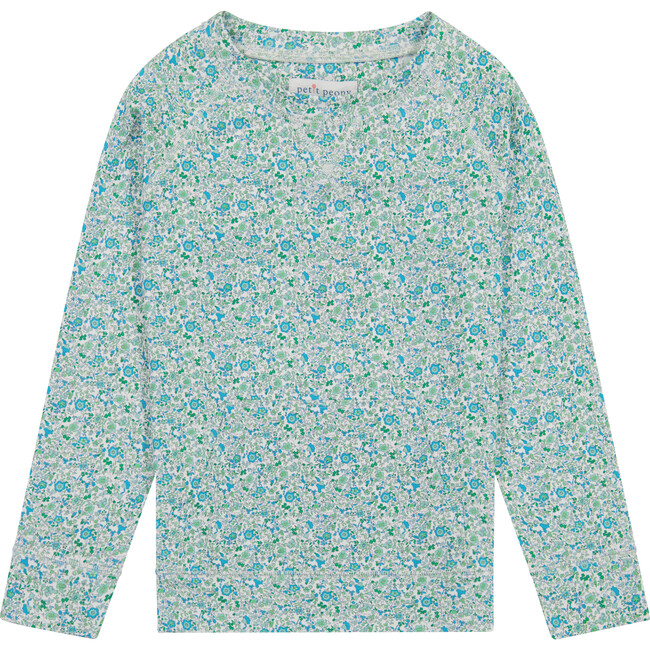 Floral Crewneck Sweatshirt, Green - Sweatshirts - 1