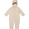 Mushi Baby Suit W/Ears In Cotton Fleece, Off White - Onesies - 1 - thumbnail