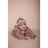 Mushi Baby Suit W/Ears In Cotton Fleece, Ash Rose - Onesies - 2