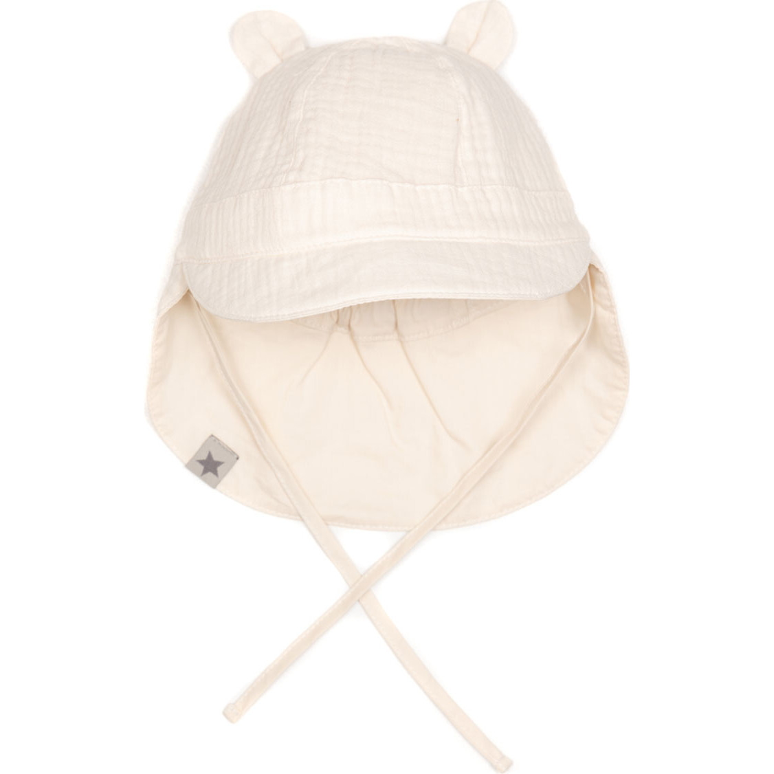 Safari Reversible Sun Hat w/ Ears, Muslin Off White - Hats - 1