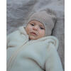 Mushi Baby Suit W/Ears In Cotton Fleece, Off White - Onesies - 2