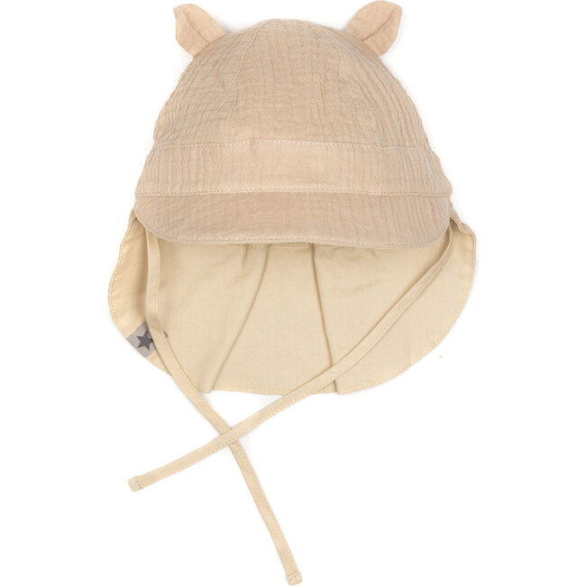 Safari Reversible Sun Hat w/ Ears, Muslin Camel