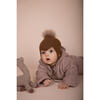 Mushi Baby Suit W/Ears In Cotton Fleece, Ash Rose - Onesies - 3