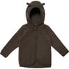 Cotton Fleece Fluffy Jacket w/ Ears, Brown - Jackets - 1 - thumbnail