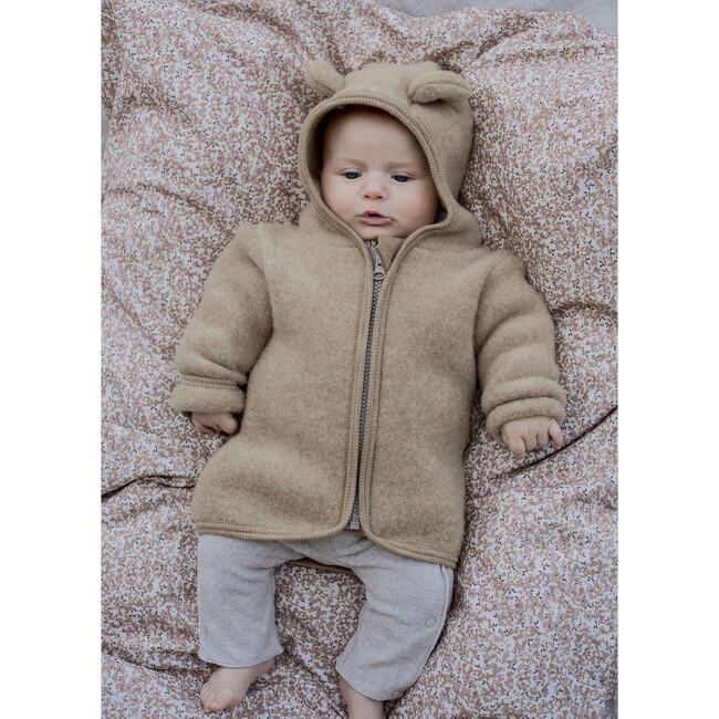 Cotton Fleece Fluffy Jacket w/ Ears, Ash Rose - Jackets - 2