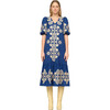 Women's Manuela V-Neck Dress, Blue - Jackets - 1 - thumbnail