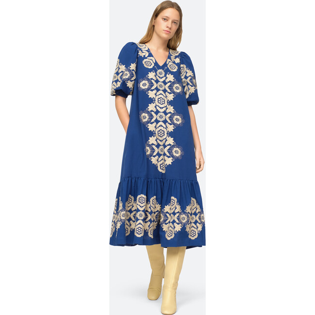 Women's Manuela V-Neck Dress, Blue - Jackets - 2