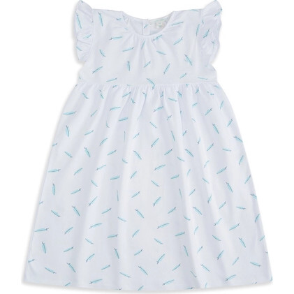 Feather Print Nightgown, Aqua - Nightgowns - 1 - zoom