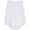Feather Print Bubble, Pink - Rompers - 2