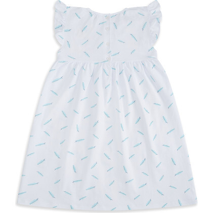 Feather Print Nightgown, Aqua - Nightgowns - 3